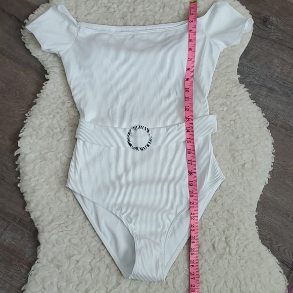 Roxy cap sleeve one-piece belted swimsuit - Picture 6 of 11